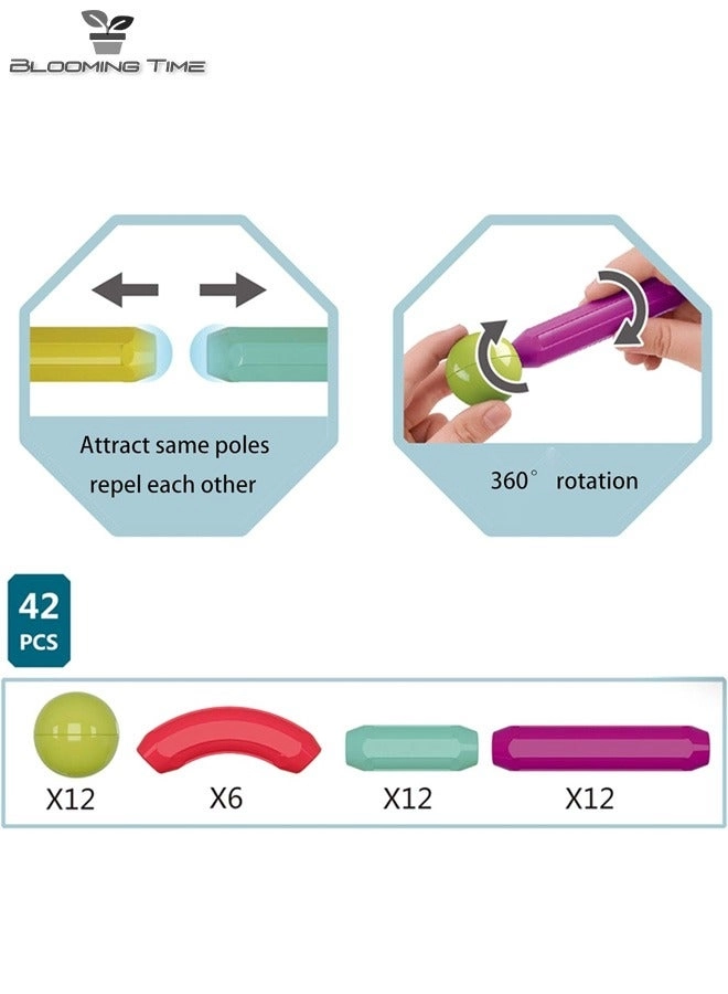 Puzzle magnetic building block - 42 pcs