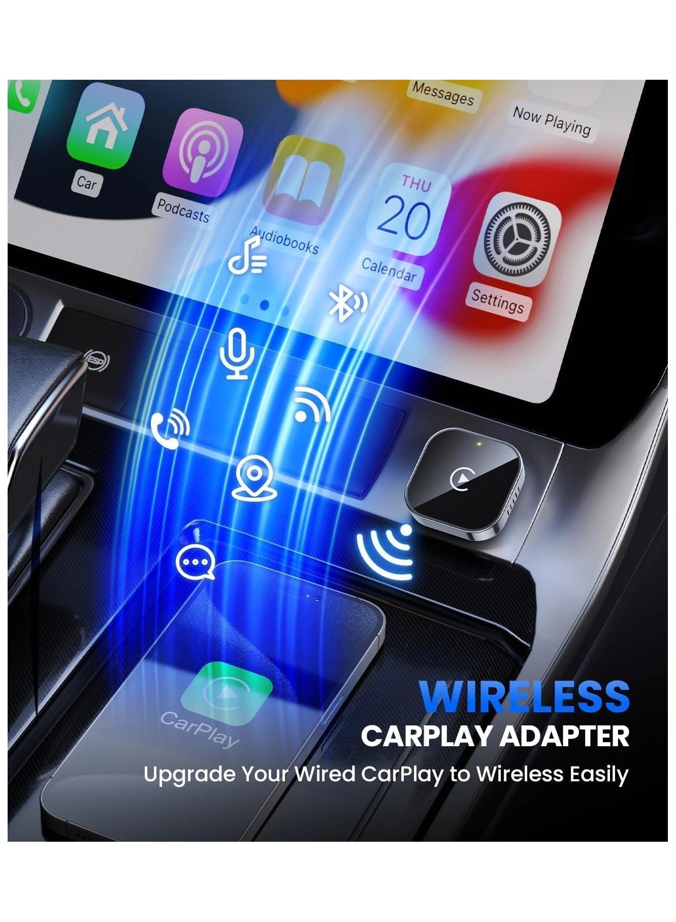 Wireless CarPlay Adapter - Mini USB Plug and Play