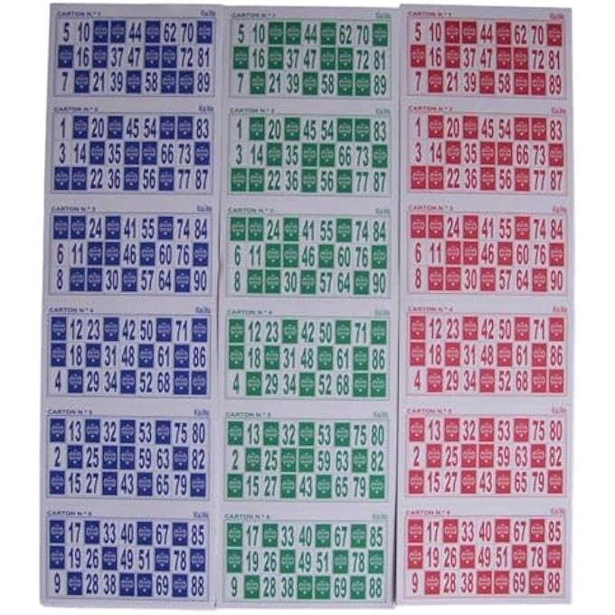 rayihni BINGO CARDS - Pack of 2 3600 Cards Tricolor