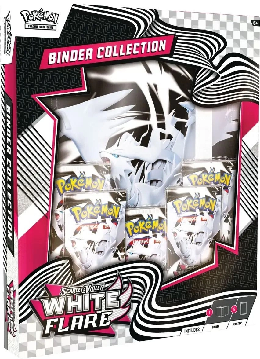 Pokémon White Flare Binder + Booster Pack - 5 pcs