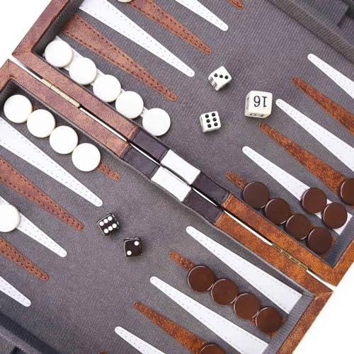 Backgammon Set - Folding Faux Leather