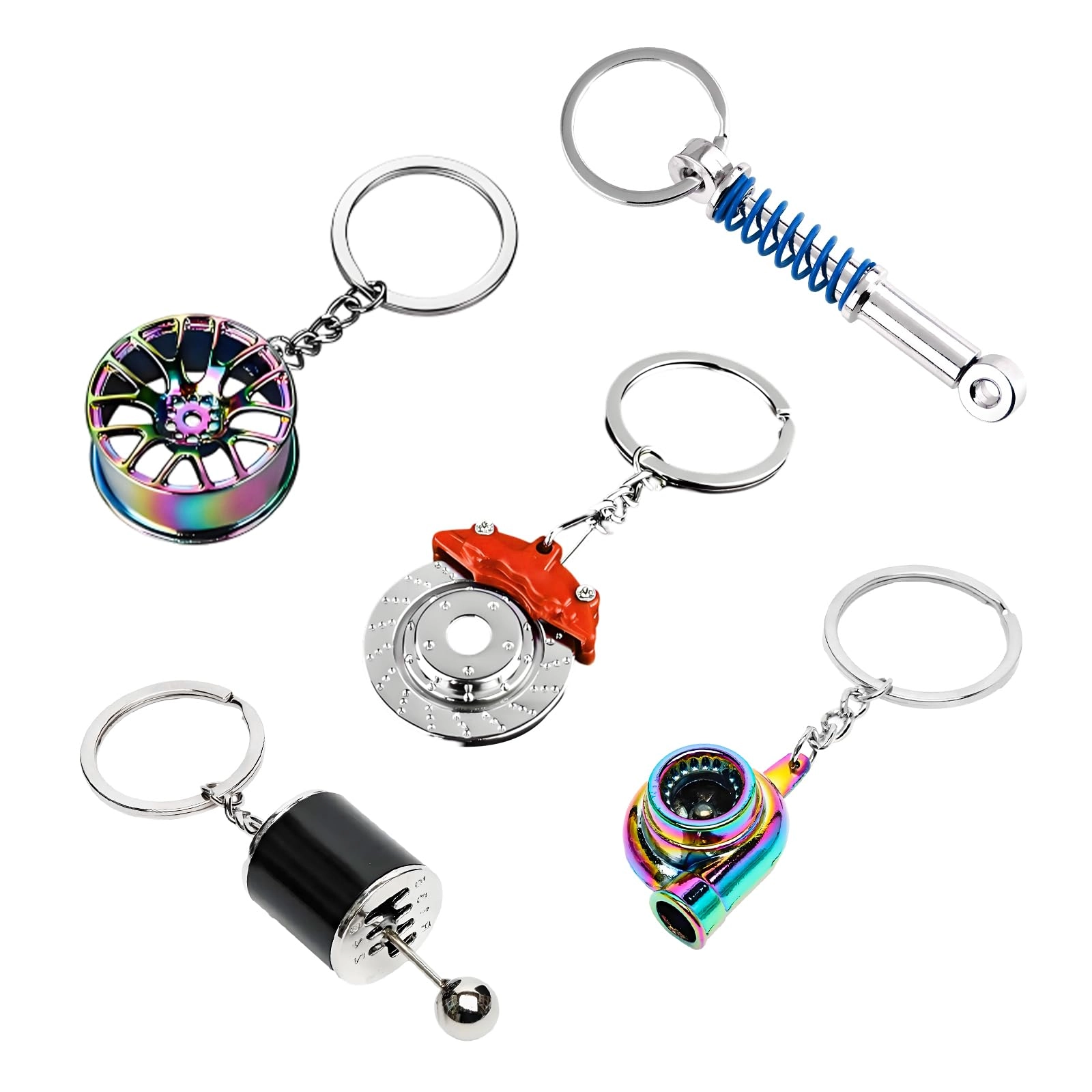 Car Parts Model Key Chains Set