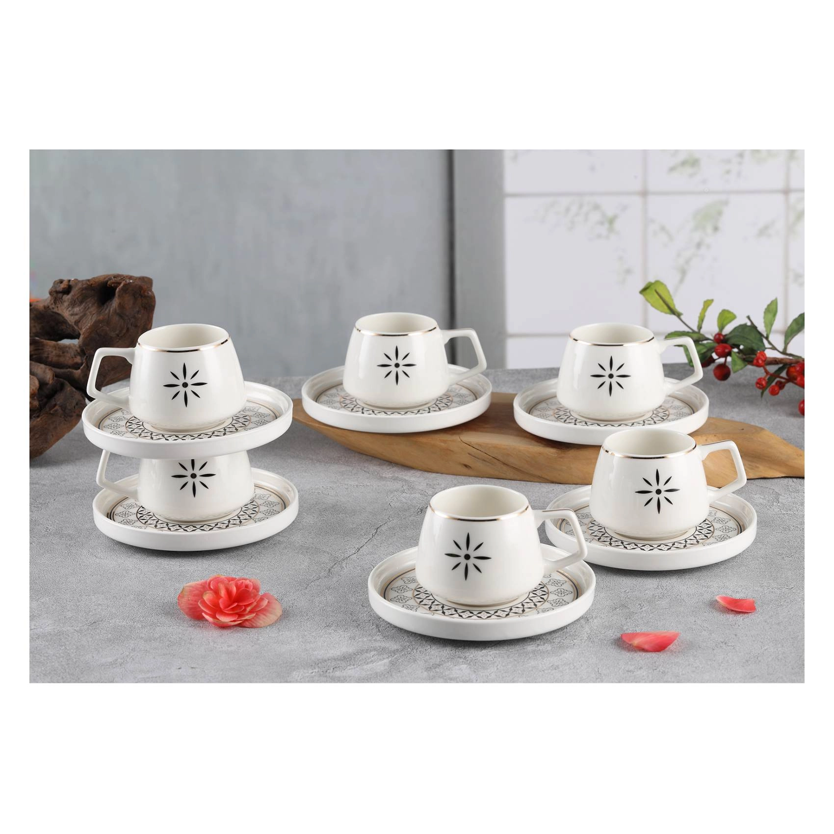 Alfi Coffee Cup and Saucer Set - 12 pcs - 100 ml
