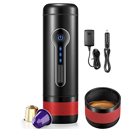 Portable Coffee Maker - 12V 15 Bar Rechargeable Battery