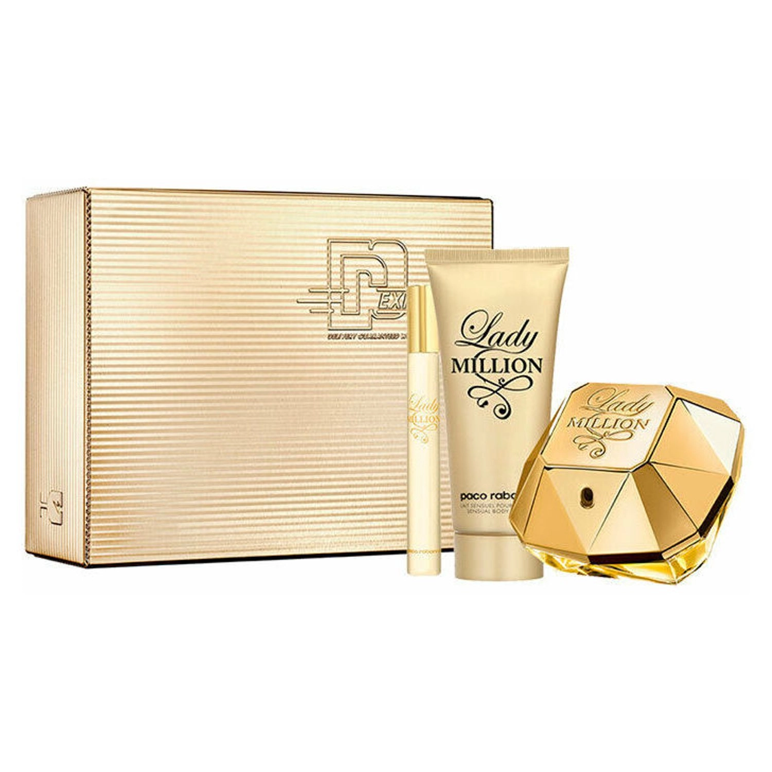 Rabanne Lady Million - 80ml Eau de Parfum + BodyLotion - 100ml + Travel Spray - 10ml