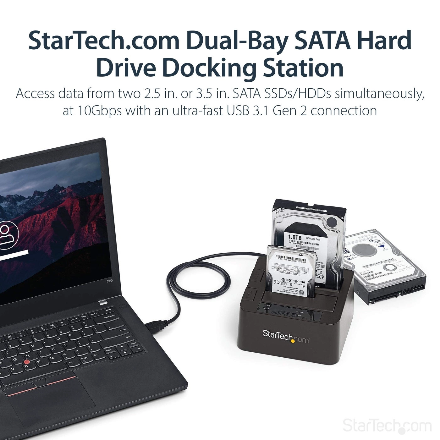 Dual-Bay USB 3.1 to SATA Hard Drive Docking Station - Dual-Bay