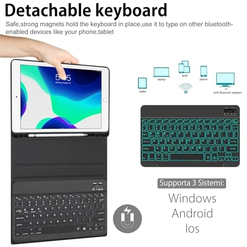 Keyboard Case with Pencil Holder for iPad 9th generation 10.2-inch