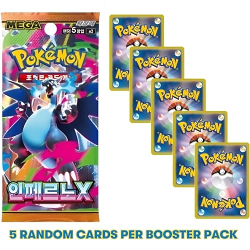 Pokemon Mega Inferno X.M2 Phantasmal Flames Booster Pack - Korean 5pcs