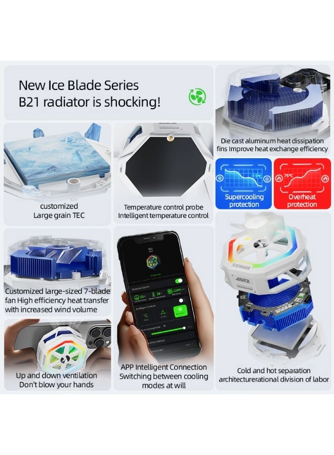 B21 - iPad Cooling Fan 3 Speeds RGB 5000 RPM 23W