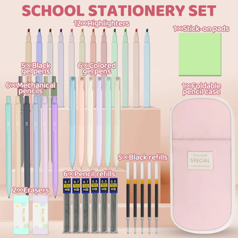 44 PCS Aesthetic School Supplies