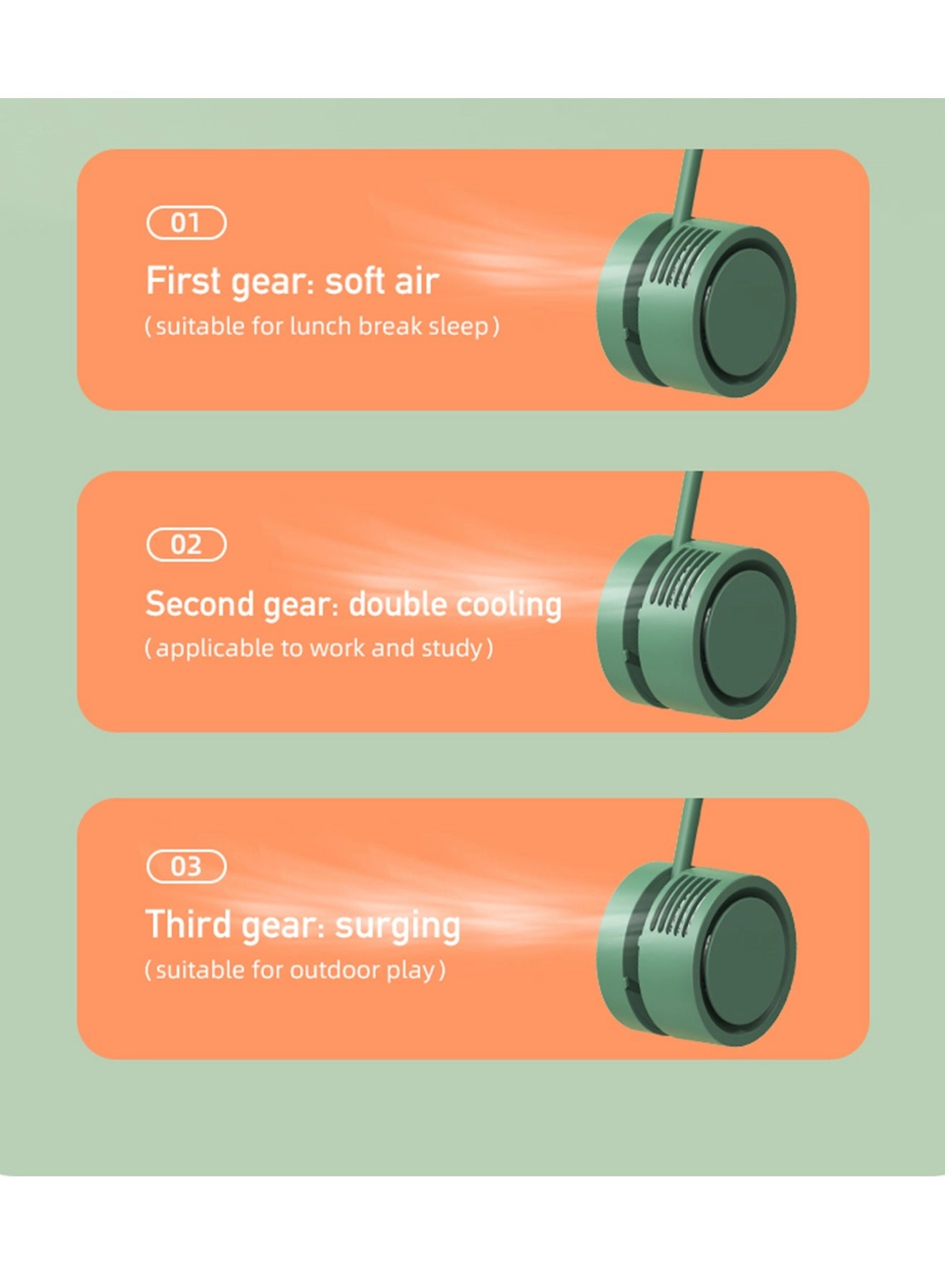 Personal Handheld Fan - Instant Cooling Rechargeable 3 Speed