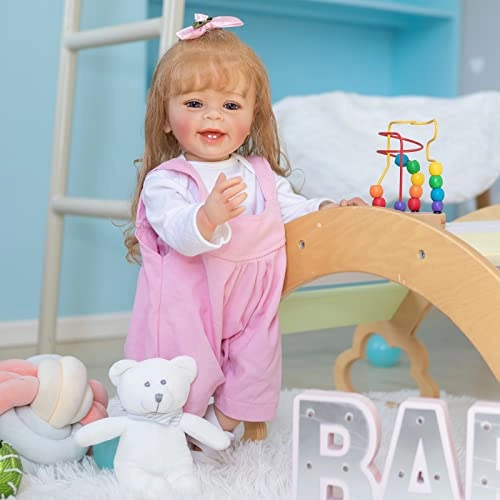 Reborn Baby Doll - 22 inch Silicone Vinyl Blonde Hair Ages 3+