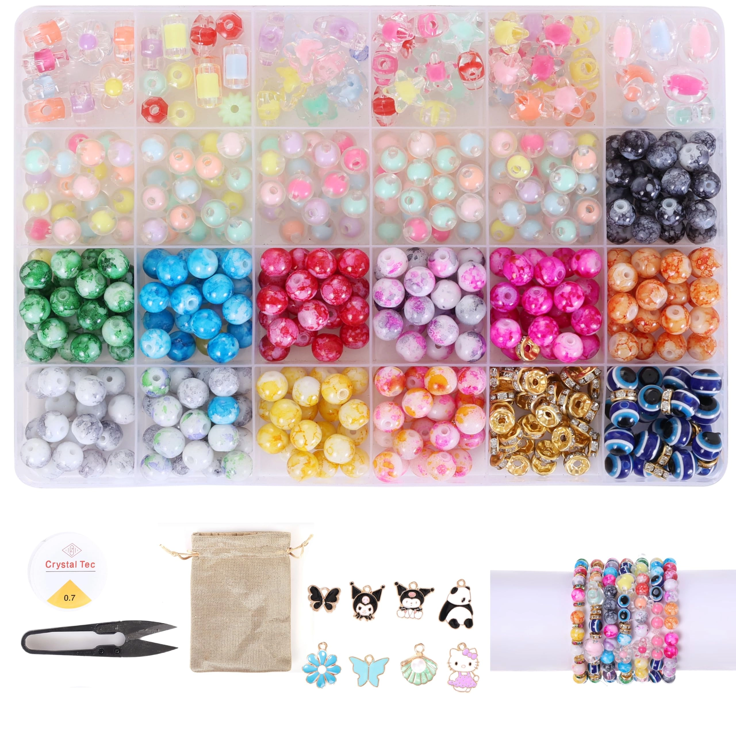 ambitieux DIY Bracelet Making Kit - 575+ Beads Multicolor