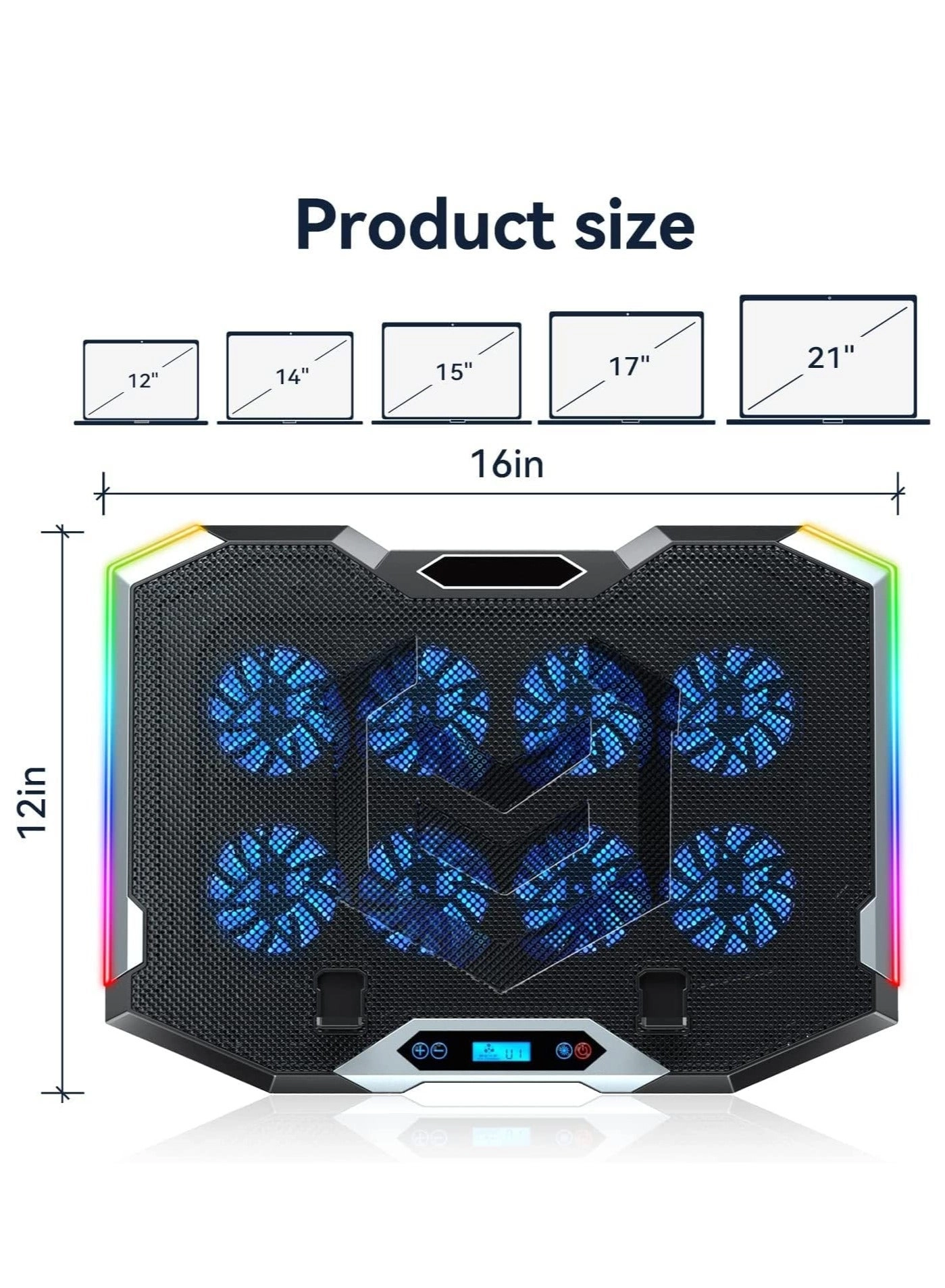 Gaming Laptop Cooling Pad - 8 Cooling Fans