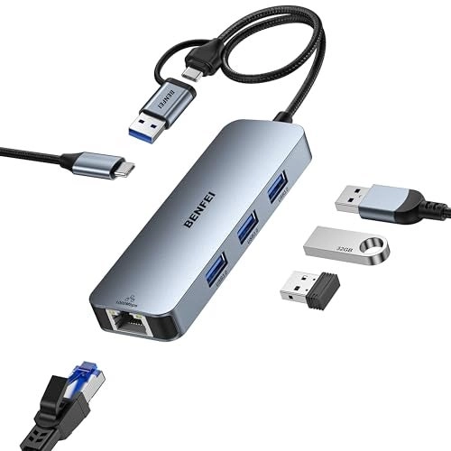 Benfei 8-in-1 USB C Hub - 4K@60Hz 100W PD Gigabit Ethernet