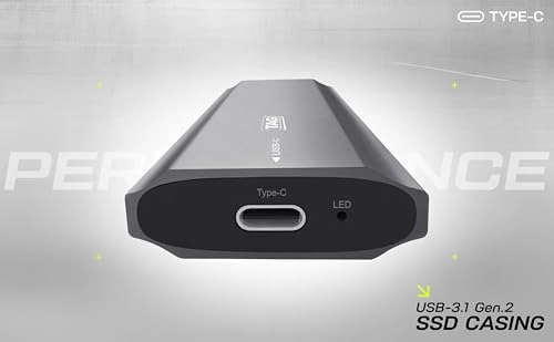 NVMe M.2 SSD Enclosure - USB 3.1 Gen 2 10Gbps Supports 2230/2242/2260/2280 Up to 4TB