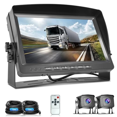 9 Inch LCD Monitor - 1024*600 + Colour Weatherproof Backup Camera - Night Vision Wired 1280H x 960V