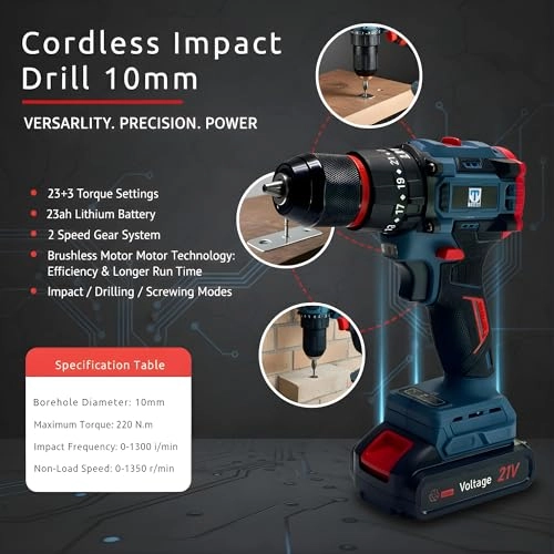 21V Cordless Drill - 2.0Ah