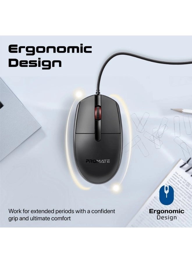 CM-1200 Ergonomic Optical Mouse - Wired
