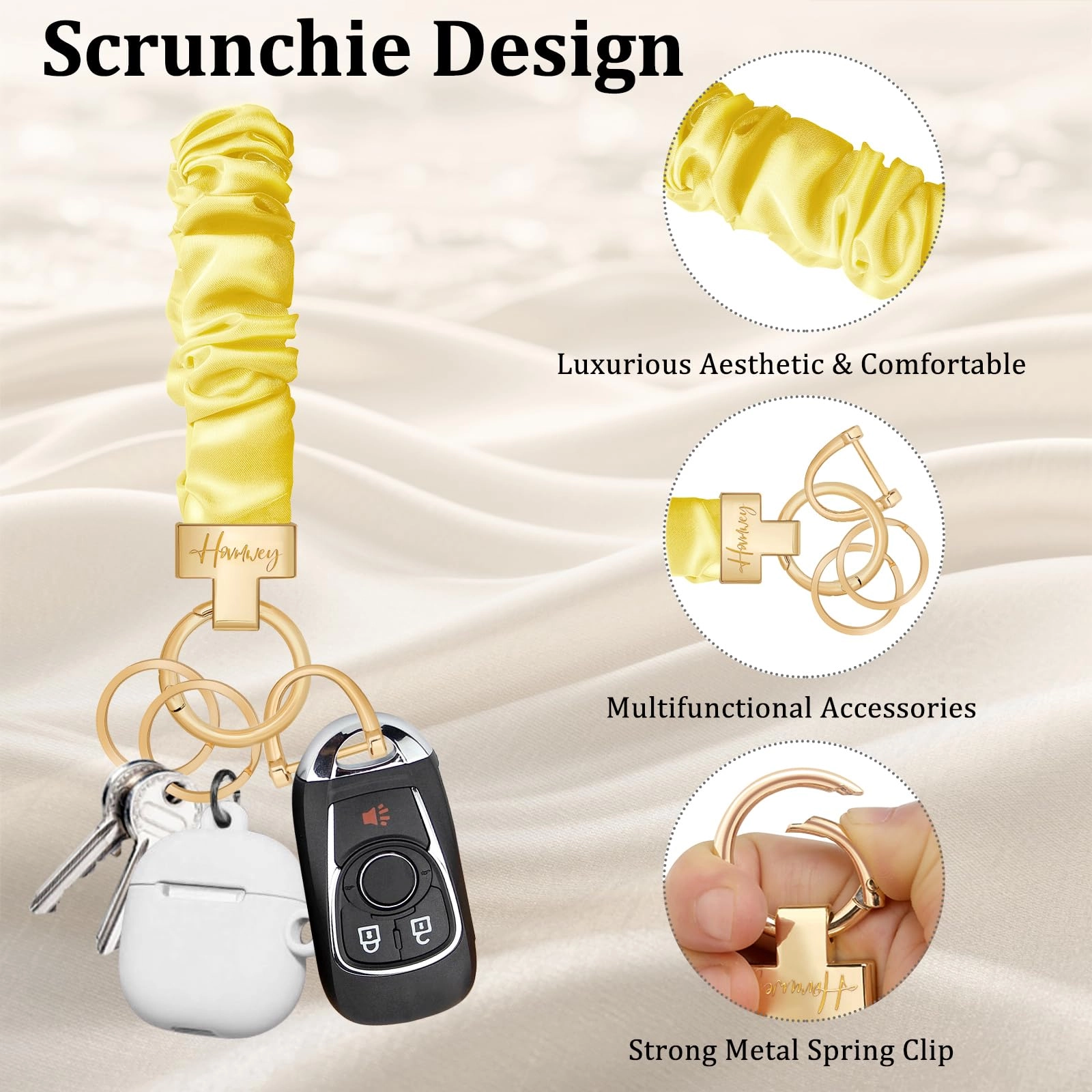 Stretchy Scrunchie Keychain Wristlet - Fun