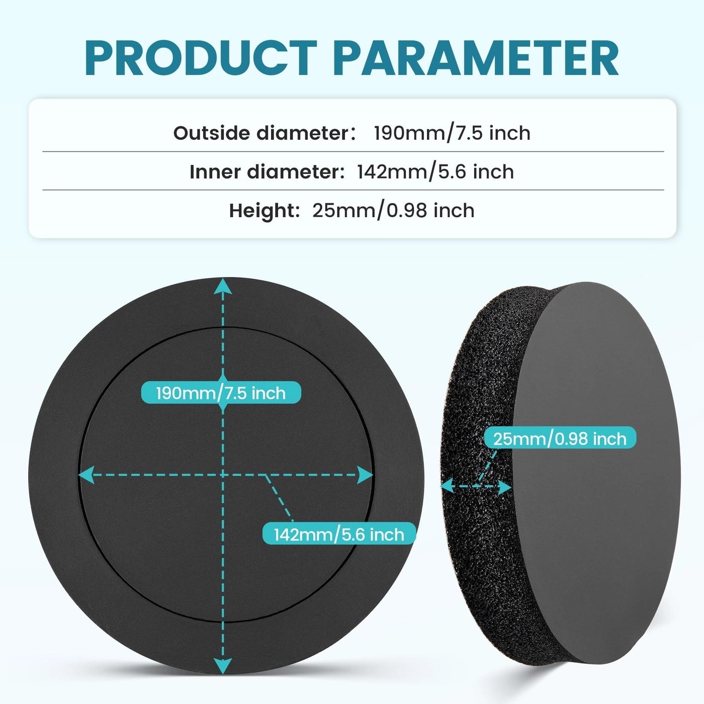 Speaker Foam Rings - 6.5 inch