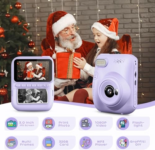 Kids Instant Camera - 3.0 Inch 14MP 1080P