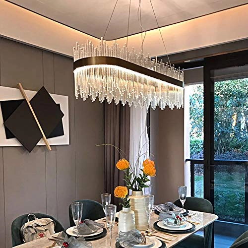 Semi Flush LED - Titanium gold three-color light 60cm