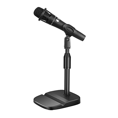 Desktop Microphone Stand - Bottle Mic Clip Adjustable Black
