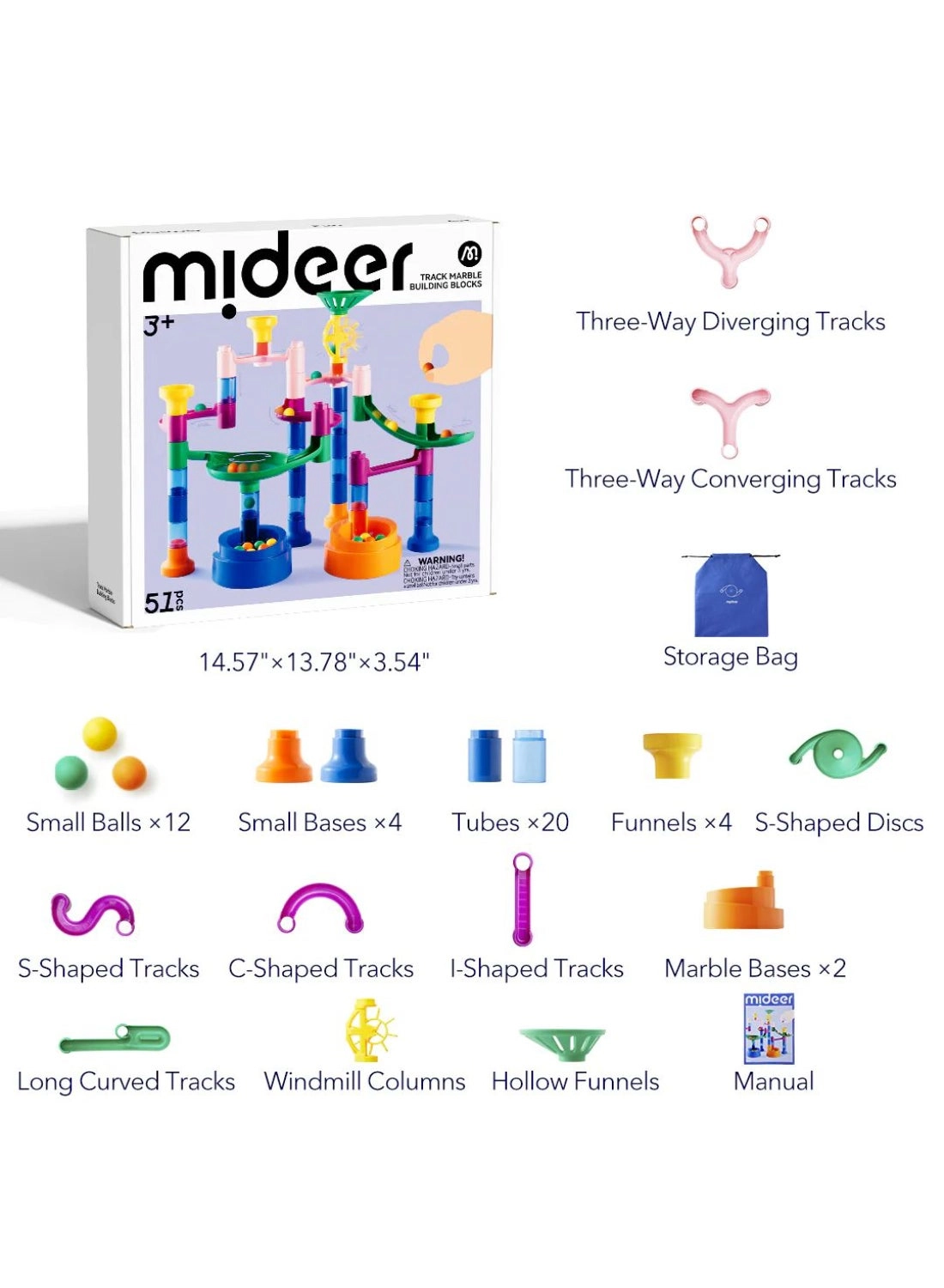 Track Marble Building Blocks - 51 pcs