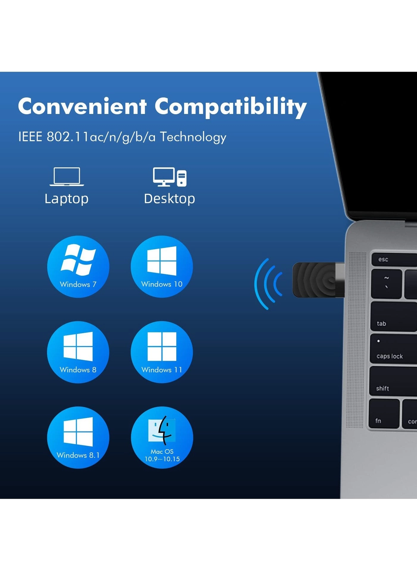 USB WiFi Adapter - 2.4GHz/5GHz