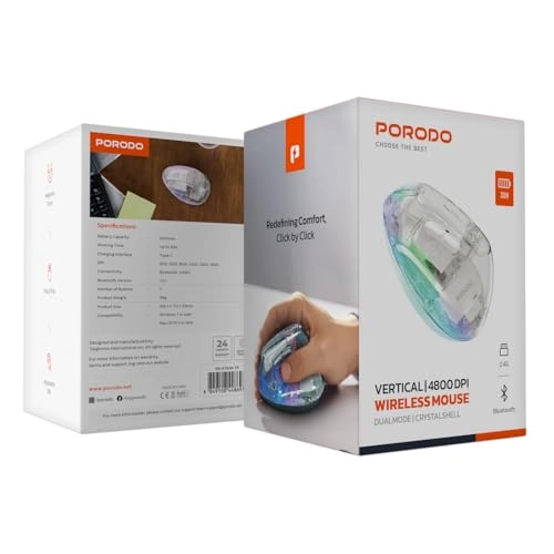 Vertical Ergonomic Optical Mouse - Bluetooth Wi-Fi