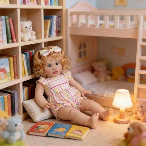 Pippa Reborn Baby Doll - 26 inch Cotton Vinyl Hand-rooted Curly Hair Ages 3+