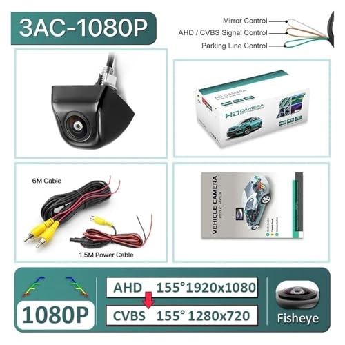 Wide View Vehicle Back up Camera - Night Vision Wire 1920x1080P