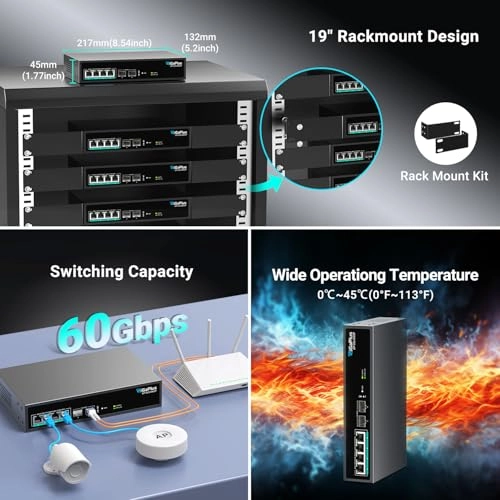 6 Port Unmanaged|4x2.5G PoE+2x10G SFP 6-ports