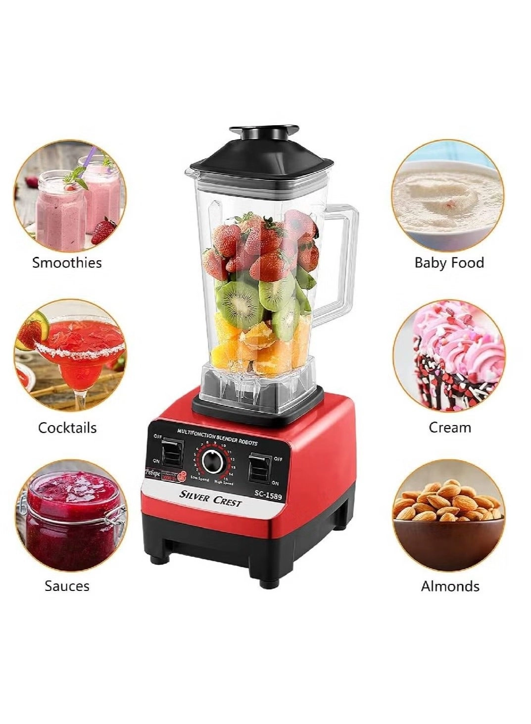 Commercial Grade Electric Mixer Blender - Heavy Duty 15 Timer Speed