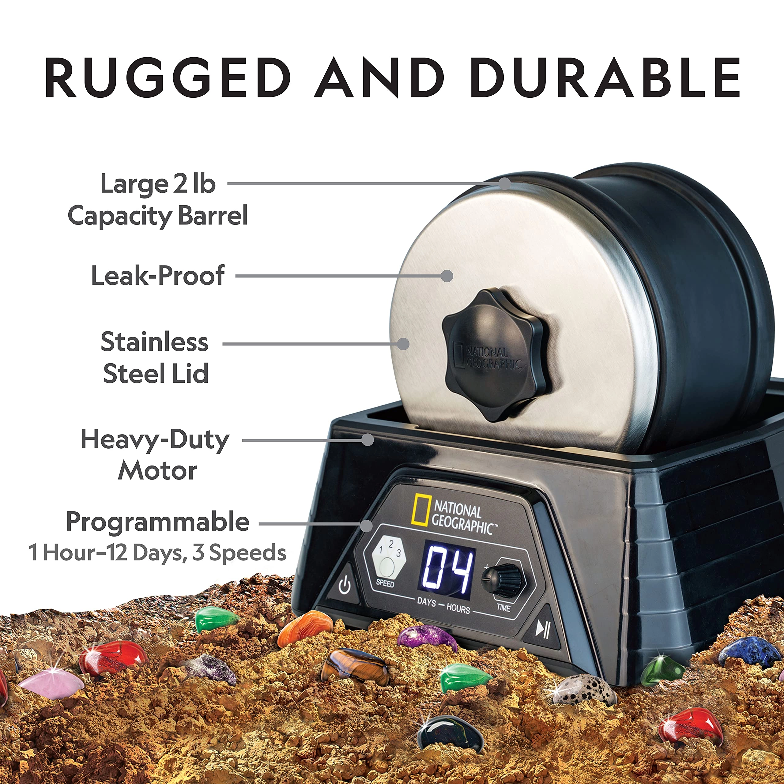 Professional Rock Tumbler Kit - Geology 8 years+