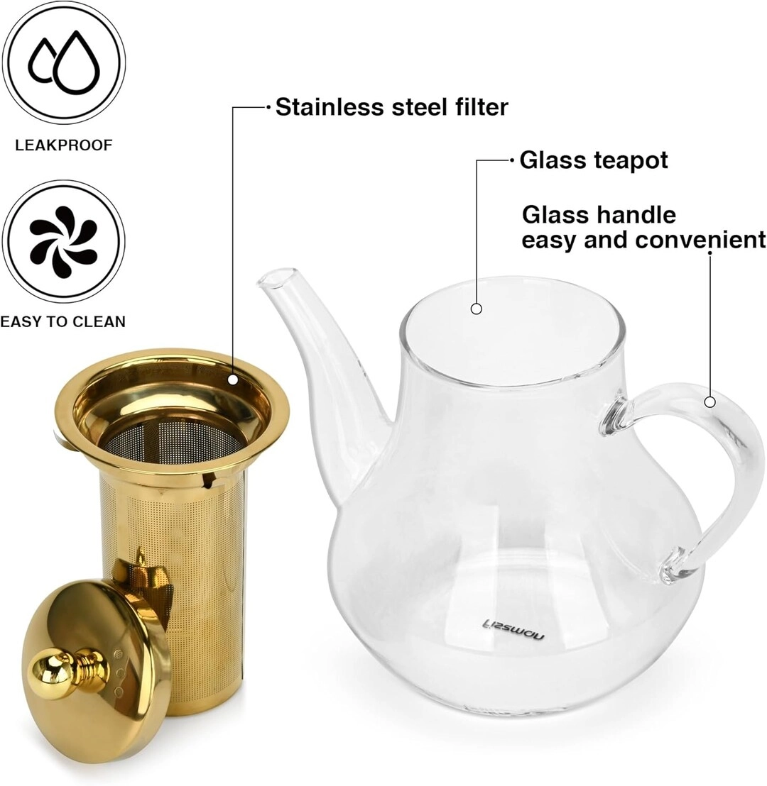 Tea Pot - borosilicate glass 1200ml