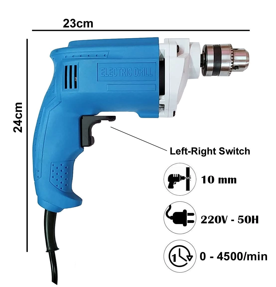 Mass Pro Drill Machine - 350W + TBar Socket Set + HSS Drill Set - 13Pc + Masonary Drill Set - 5Pc + Plier Combo - 8 Plier + Pistol Grip Drill + Power Hand Tool Kit - 41 Tools
