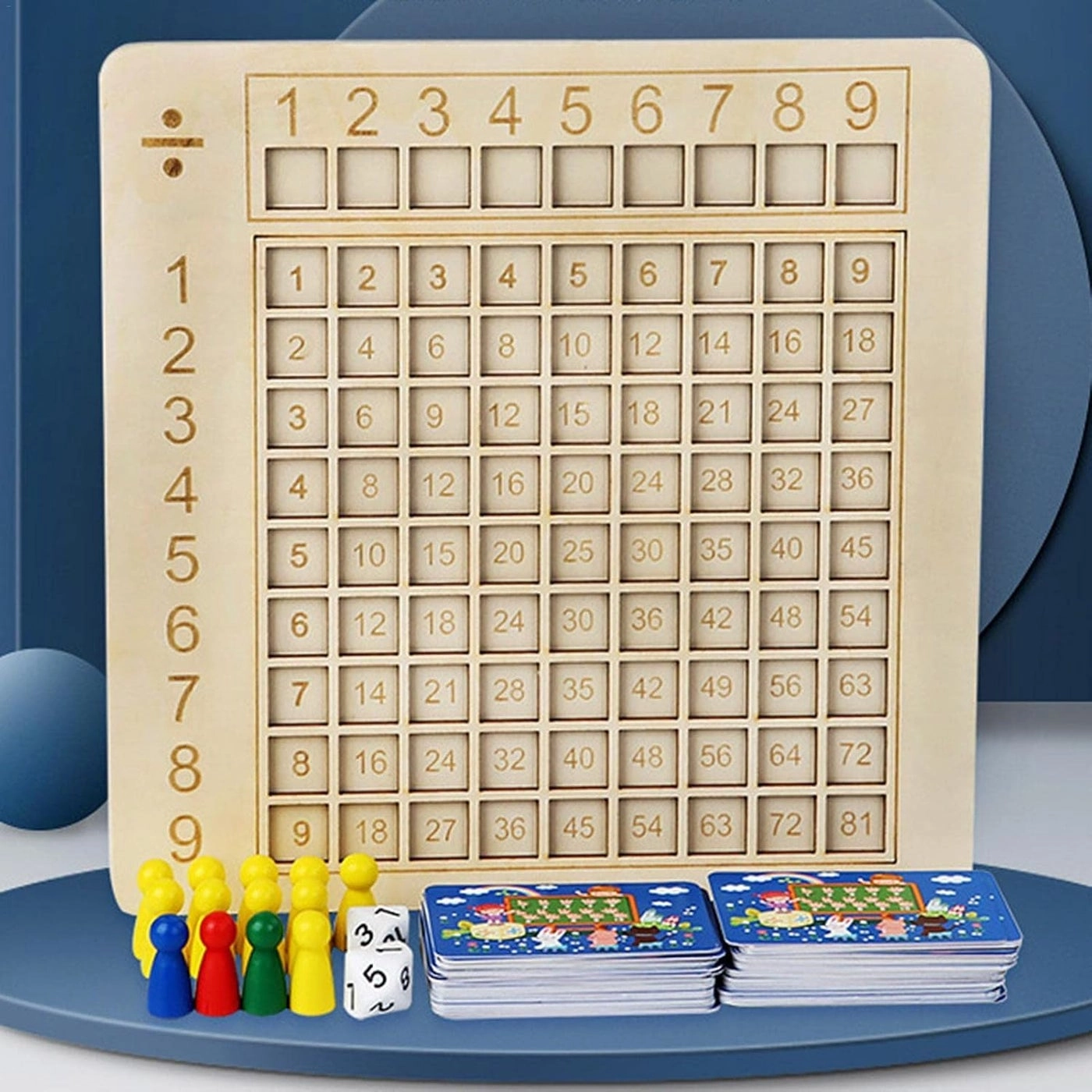 Wooden Multiplication Game Board - 3 years old and above