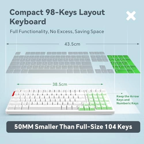 Mechanical Gaming Keyboard - 98 Keys Wired