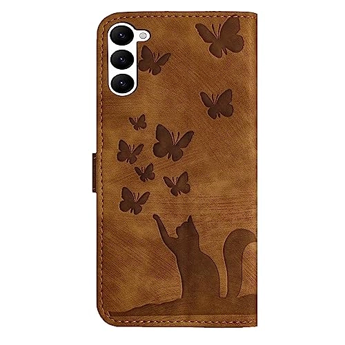 Cute Cat Case Wallet Embossed Flip Cover for Samsung Galaxy S21