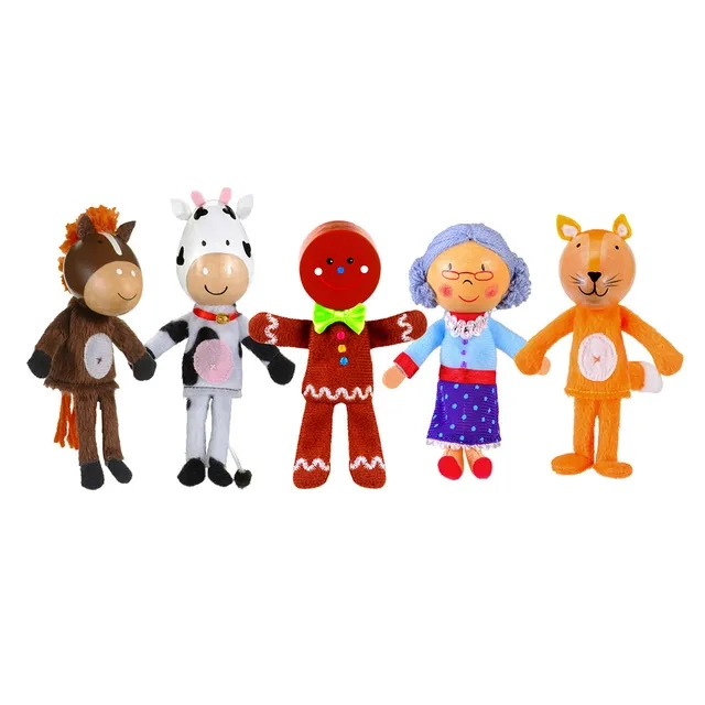 Finger Puppet Ginger Bread Man - Multi Colour 3 + Set