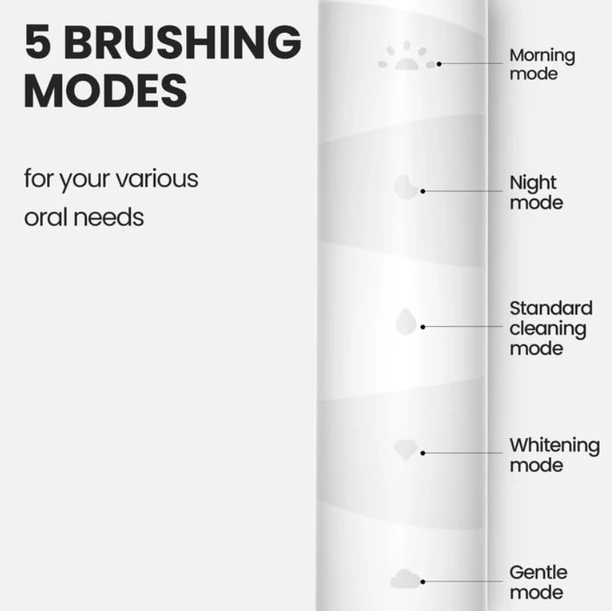 Flow - 180 Days Battery Life 5 Brushing Modes 38,000 strokes per minute