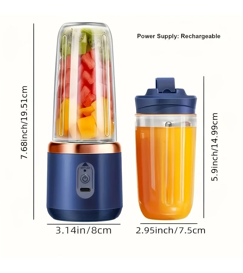 Generic Mini Portable Blender - 400ML USB Rechargeable