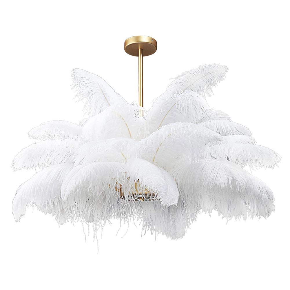 Nordic Modern Chandelier - E14-led White feathers 100*59cm
