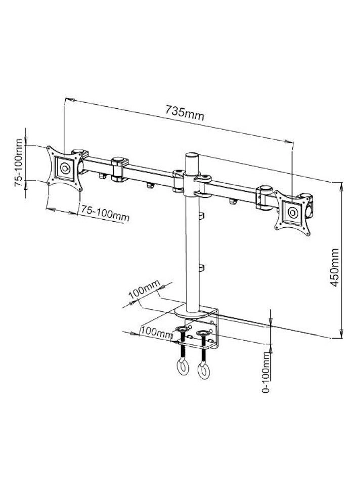 Dual LCD Monitor Desk Mount Stand - 2 27in