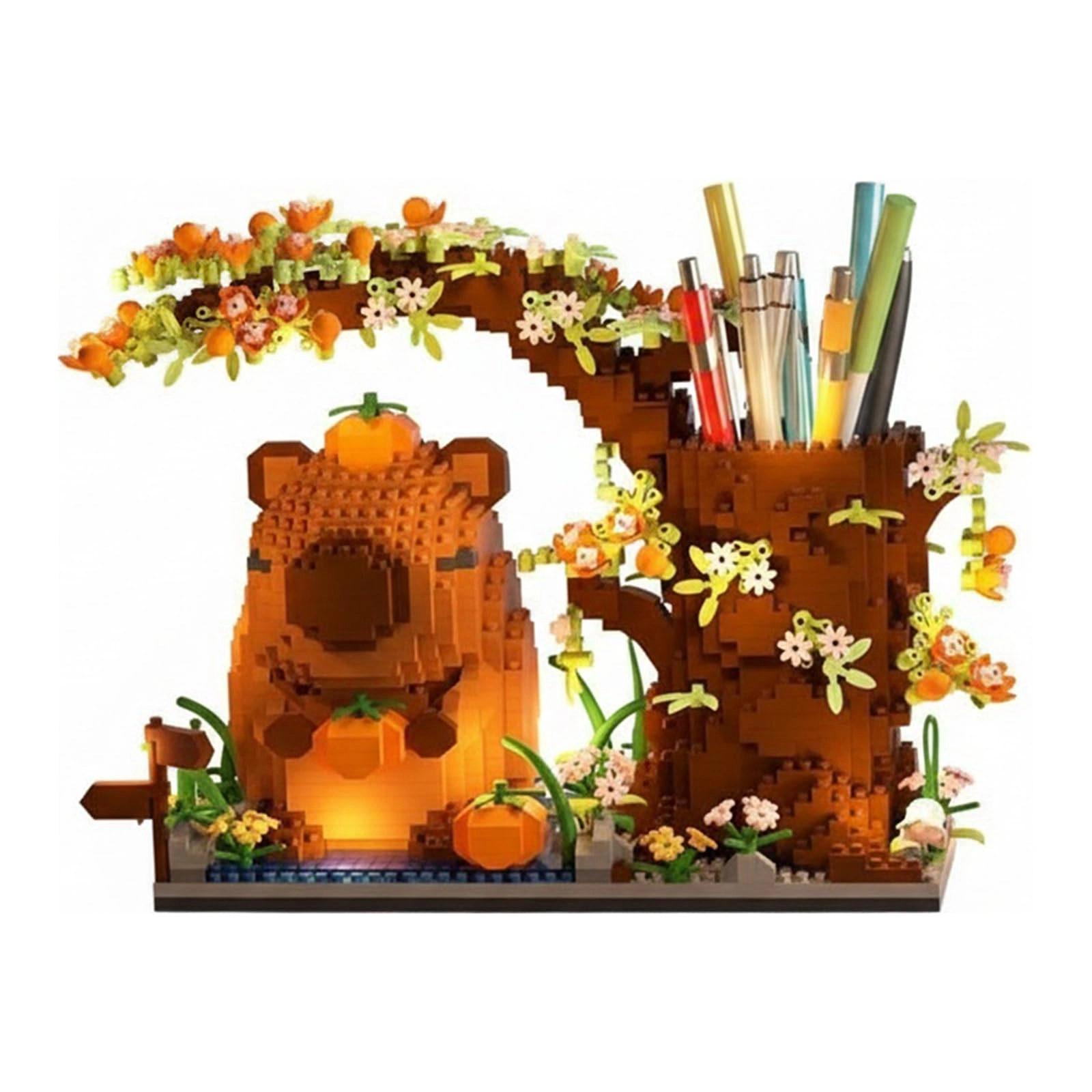 Pufei Capybara Pen Holder Building Block Set - 1880 pcs