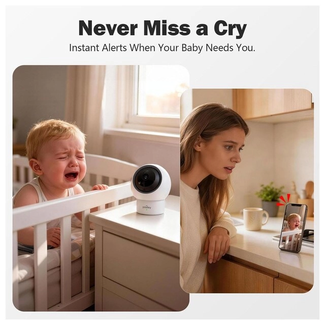 P310 - 2.5K 360° Pan/Tilt AI Crying Motion Detection