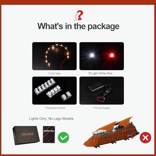 LED Lighting Kit for LEGO Jabba's Sail Barge 75397 - Plastic