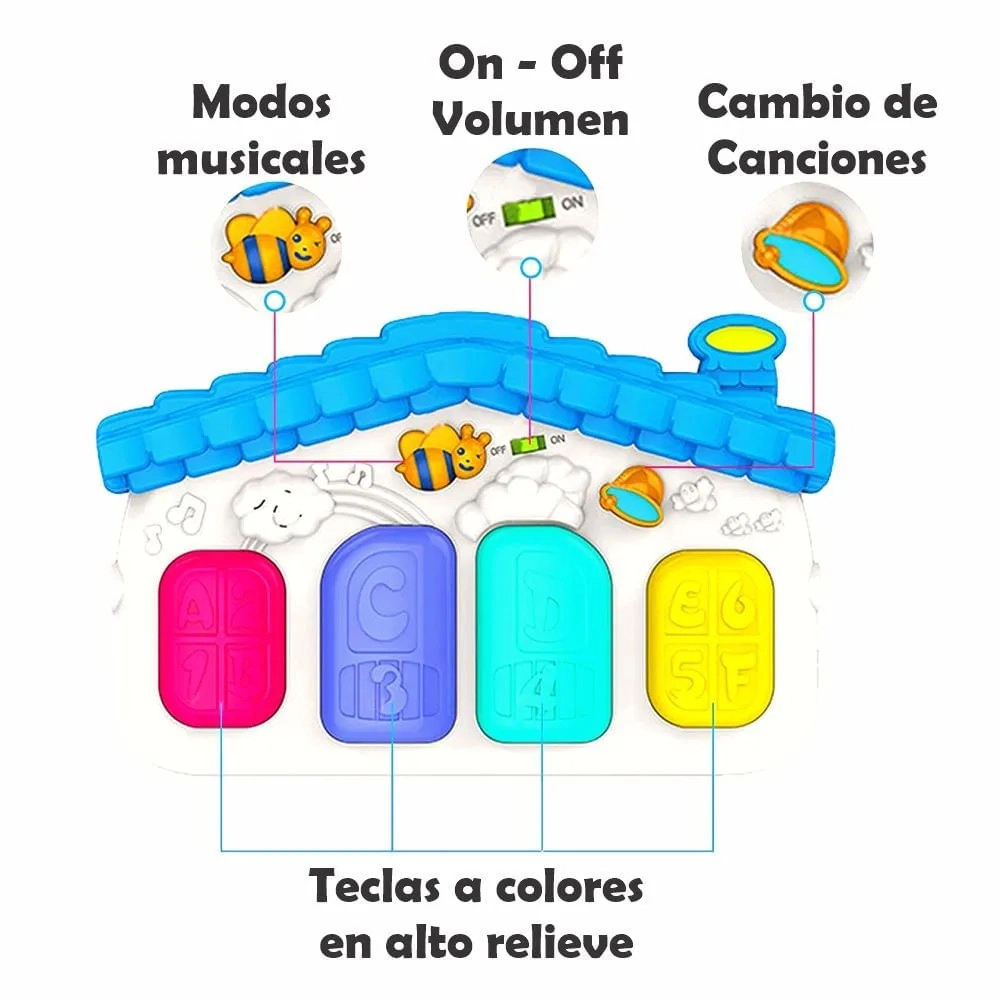 Baby Play Gym Piano Mat - Pink Newborn up to 12 months